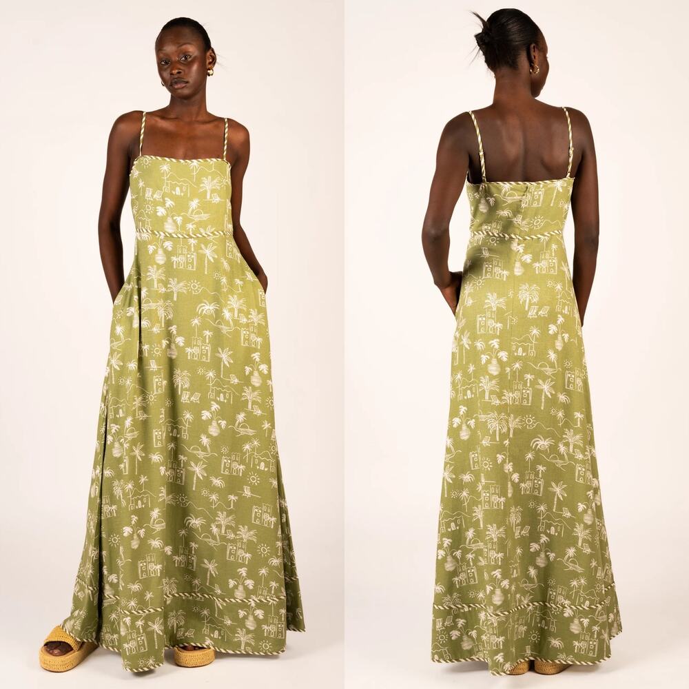 NWT‎ La Maise Mila Maxi Dress in Seaside Villa Size Large